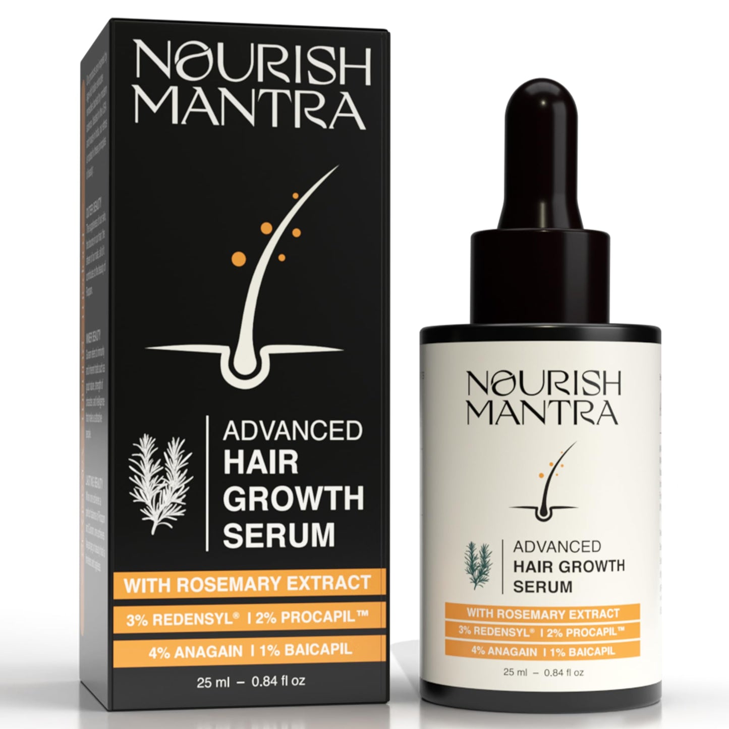 Nourish Mantra - Advanced Hair Growth Serum For Women & Men | Made With Redensyl, Anagain, Procapil & Rice Water | Prevents Hair Fall & Thinning | Promotes Hair Regrowth 25 ml