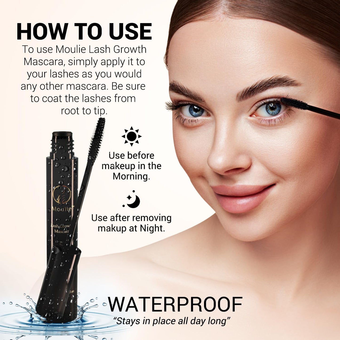 Skiennix Lash Growth Mascara - Organic Volumizing & Lengthening Formula | Waterproof, Vegan, 10ml