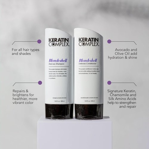 Keratin Complex Blondeshell Conditioner - Debrass & Brighten Blonde Hair | 33.8 oz