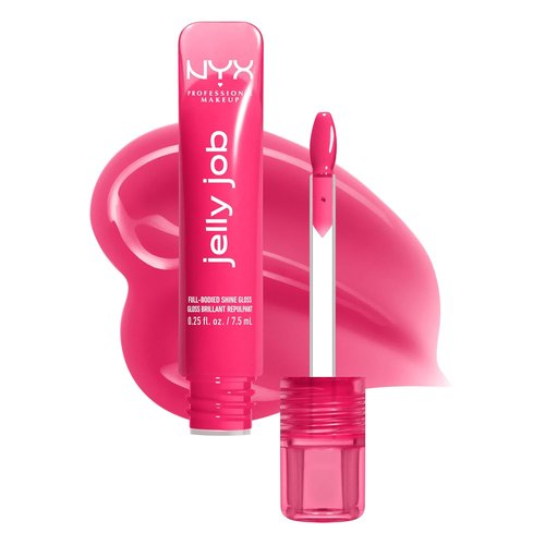 NYX PROFESSIONAL MAKEUP Jelly Job Lip Gloss - Full-Bodied, Smoothing Shine in Juicy Jelly (Bright Pink)