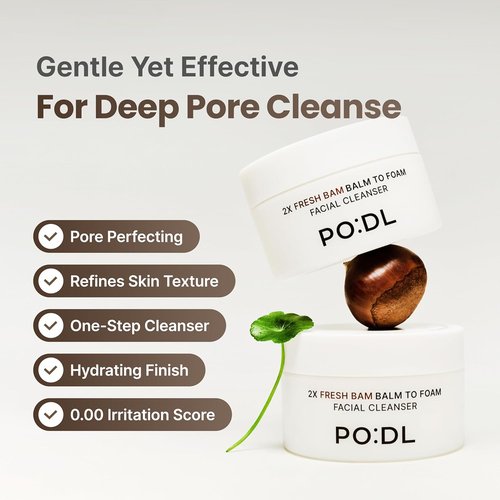 PODL Balm to Foam Cleanser - Deep Cleansing Makeup & Sunscreen Remover | Vegan Korean Skincare 4.39 fl oz