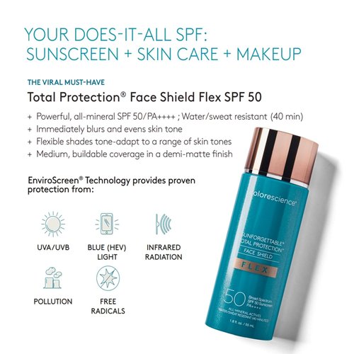 Colorescience Total Protection Face Shield - Flex SPF 50 Sunscreen, 1.8 Fl. Oz.
