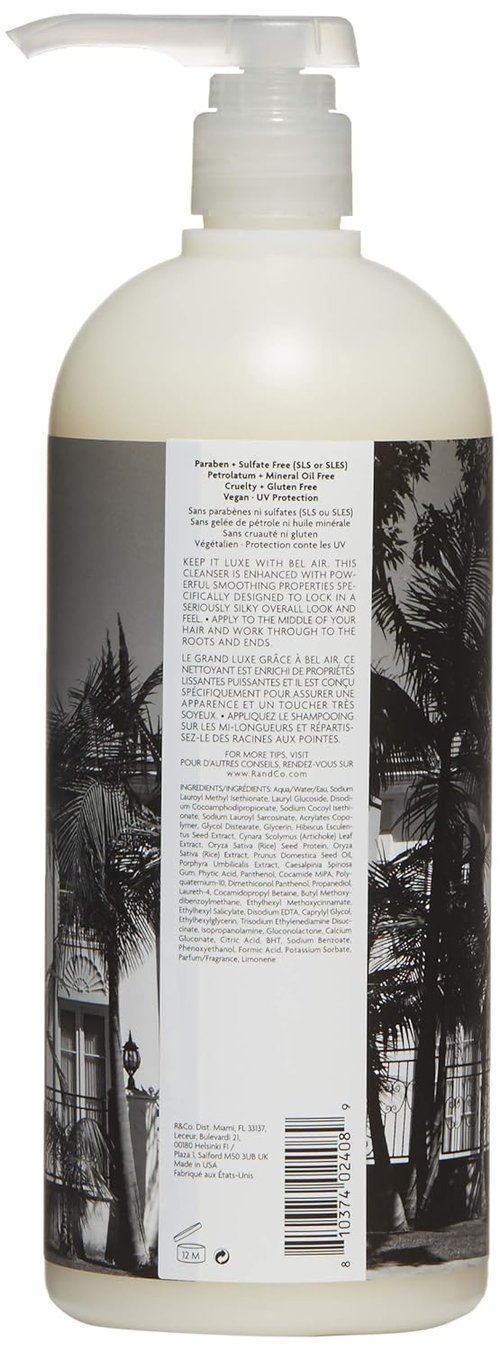 R+Co Bel Air Smoothing Shampoo - Anti-Oxidant Complex for Frizz-Free, Smooth Hair - UV Protection & Hydration, Sulfate-Free