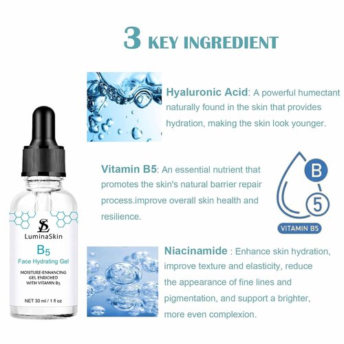 **Skiennix Hydrating Vitamin B5 Gel - Moisture-Enhancing Hyaluronic Acid Serum for Anti-Aging | 30 ml**
