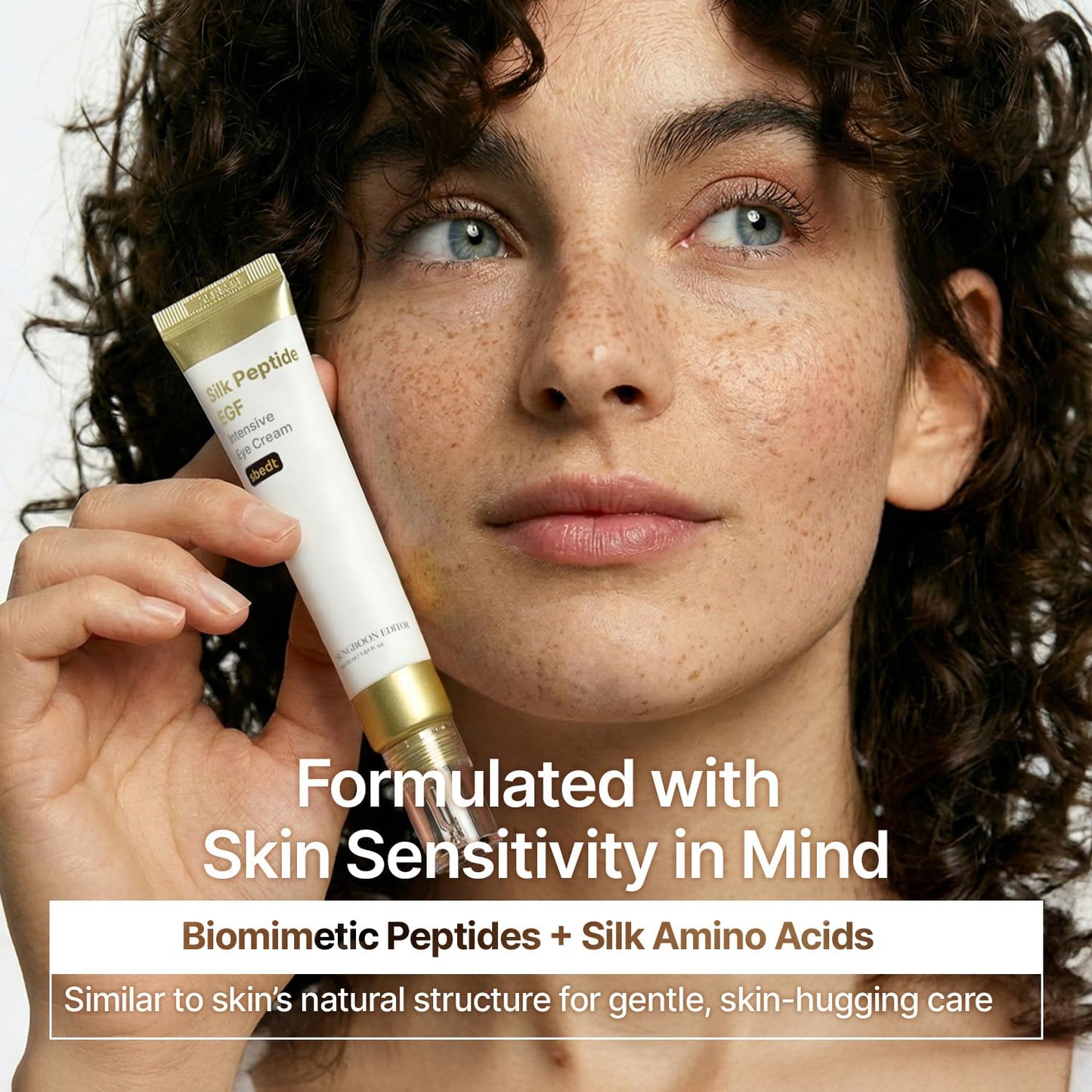 SUNGBOON EDITOR Silk Peptides EGF Eye Cream - Reduces Puffiness & Fine Lines | Hydrating Copper Peptide Formula | 1.01 fl oz