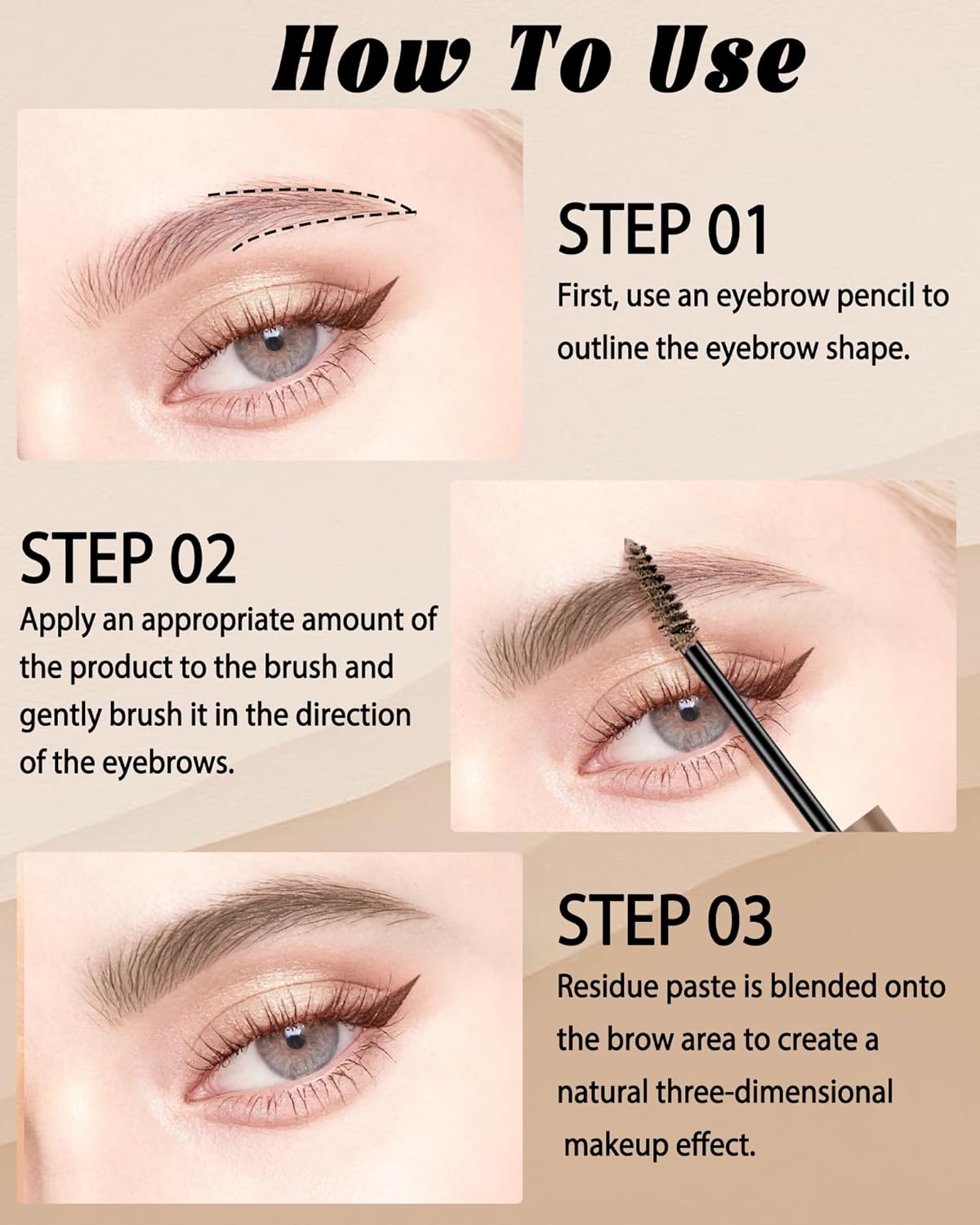 Skiennix Pink Tinted Eyebrow Gel - Long-Lasting Waterproof Brow Tinting Kit | Smudgeproof & Transfer-Proof, 2 Pcs