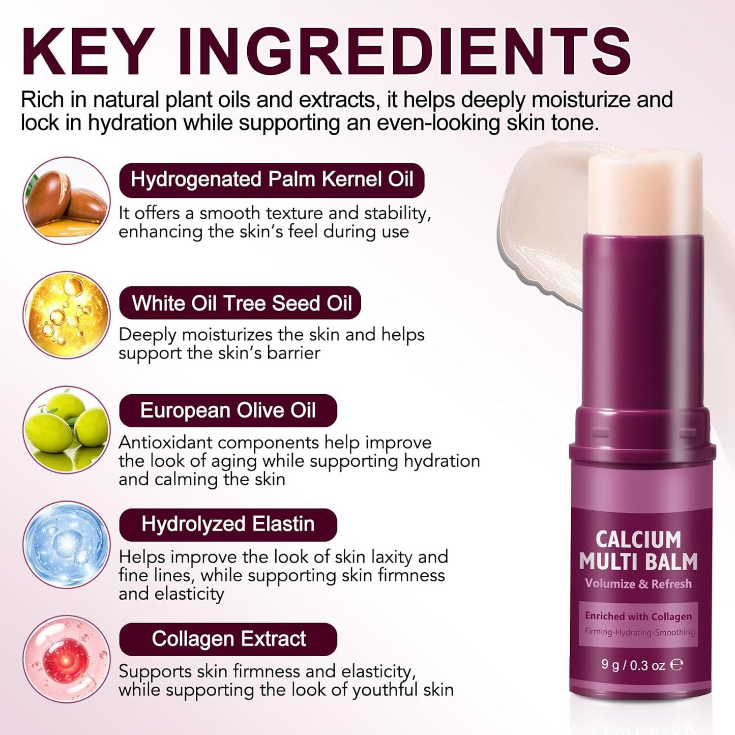 Skiennix Calcium Multi Balm Stick - Anti-Aging Hydrating Cream for Face, Neck & Eyes | 2pcs