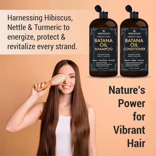 Batana Oil Shampoo & Conditioner | Fights Hair Loss & Dandruff - Sulfate Free - 16 fl oz x 2