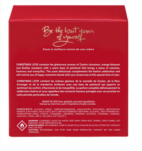 CHRISTMAS LOVE Eau de Parfum – Limited Edition Holiday Perfume for Women – Vegan Fragrance with Sicilian Mandarin, Cinnamon & Vanilla – 75ml / 2.5oz Heart-Shaped Bottle