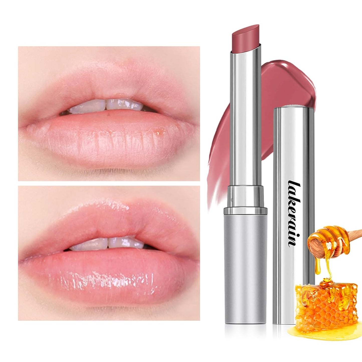 2PCS Honey Lipstick | Tinted Lip Balm for All Skin Tones - Hydrating & Nourishing Moisture (Pink)