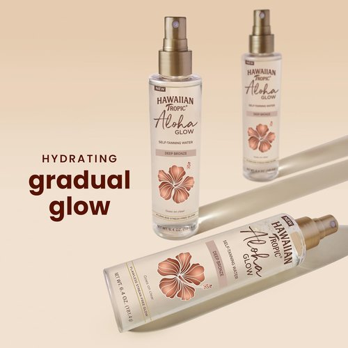 Hawaiian Tropic Aloha Glow Self Tanning Water - Deep Bronze Tan | 6.4oz Sunless Tanner Spray