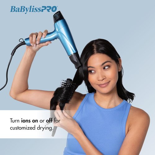 BabylissPRO Nano Titanium Hair Dryer - 1875-Watt Professional Blow Dryer with Ionic Technology for Faster, Frizz-Free Drying