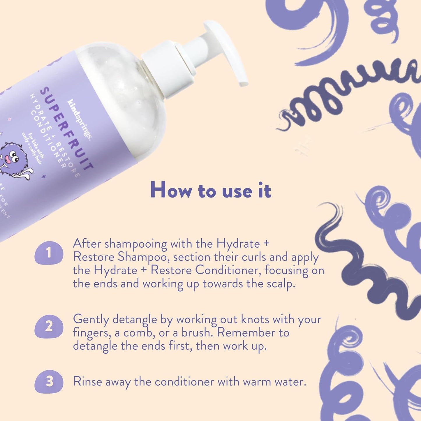Skiennix Kids Conditioner - Ultra-Hydrating & Nourishing for Curly Hair | 12 Fl Oz