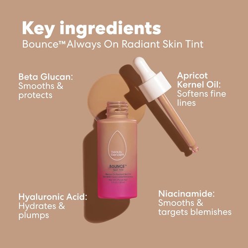 Beautyblender Radiant Skin Tint - 12-Hour Breathable Serum Foundation with Hyaluronic Acid & Niacinamide, Light 1