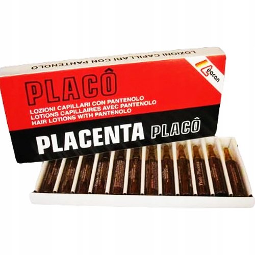 Placenta Placo Hair Loss Treatment - Intensive Care for Thinning Hair | 12 Vials (0.35 oz)