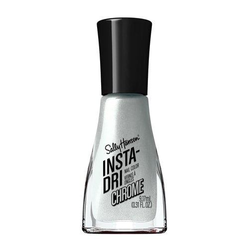 Sally Hansen Insta-Dri Nail Polish Chrome Top Coat | Quick Dry, Long Lasting, Streak-Free Shine, Opaque | Polar Platinum | Metallic Silver Nail Polish