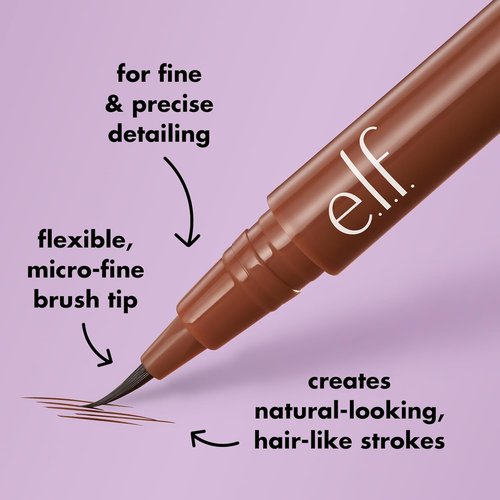 e.l.f. Holy Strokes Brow Pen - Micro-Fine Liquid Eyebrow Makeup for Detailing, Vegan & Cruelty-Free, Espresso