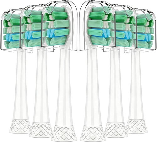 Philips Sonicare Toothbrush Replacement Heads - Soft Bristles, White | 6-Pack Compatible with C1 & C2