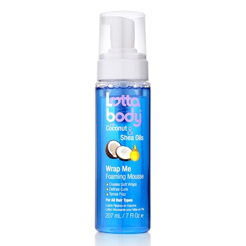 Lottabody Wrap Me Foaming Mousse - Lightweight Curl-Defining & Frizz-Control Formula with Coconut & Shea Oils | 7 oz