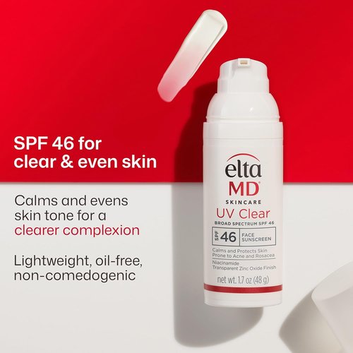 EltaMD UV Clear Tinted Face Sunscreen SPF 46 - Oil-Free Formula for Sensitive Skin with Zinc Oxide