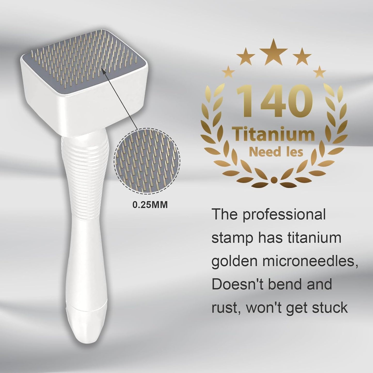 Titanium Microneedles Derma Stamp - Effective Microneedling Tool for Skin Care | 0.25mm Size for Men & Women
