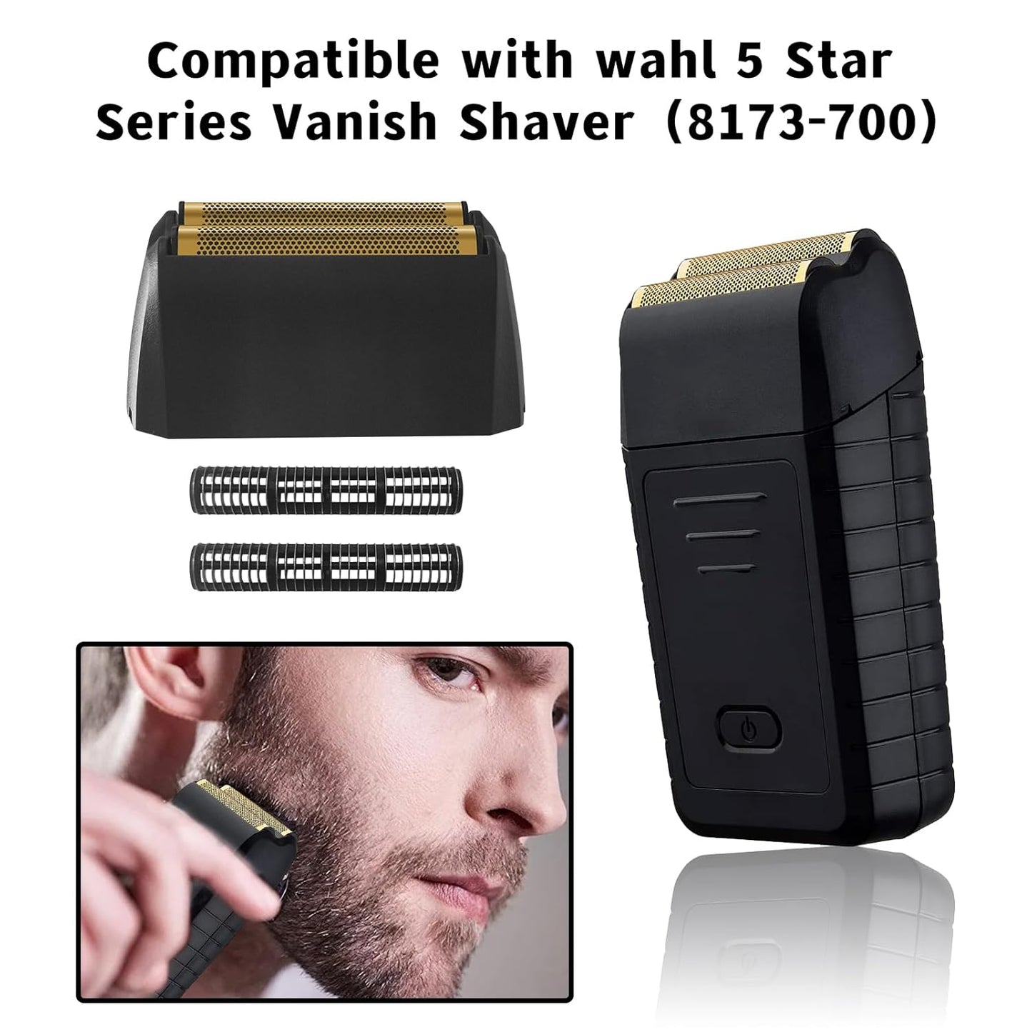 Wahl 5 Star Series Shaver Replacement Foil - 2 Pack Compatible with Vanish Shaver 8173-700, Black