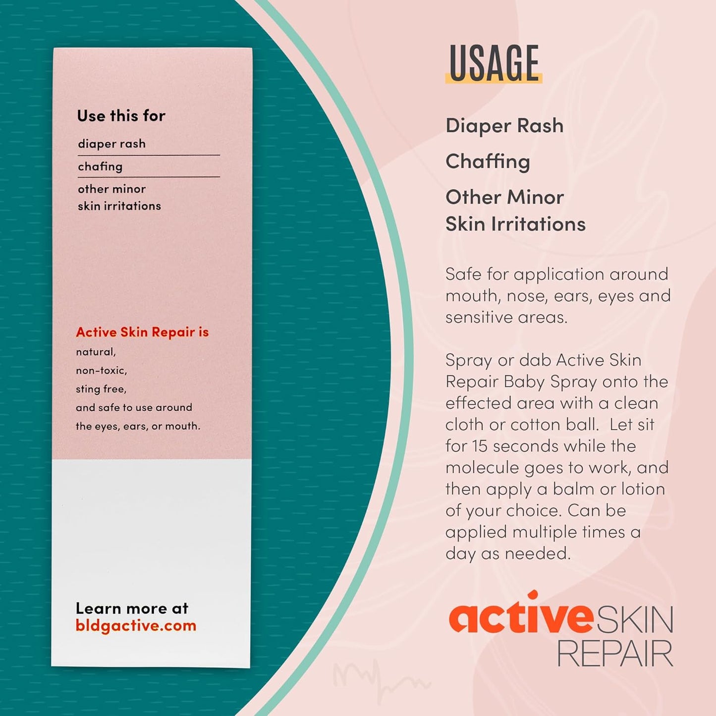 Active Skin Repair Baby Spray - Natural, Non-Toxic First Aid for Diaper Rash, Eczema & More | 3 oz.