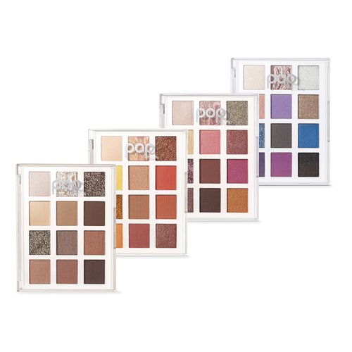 POP Beauty Lightshow Palette - Fire Fit | 12 Richly-Pigmented Eyeshadows in Matte, Metallic, Satin & Glitter Finishes