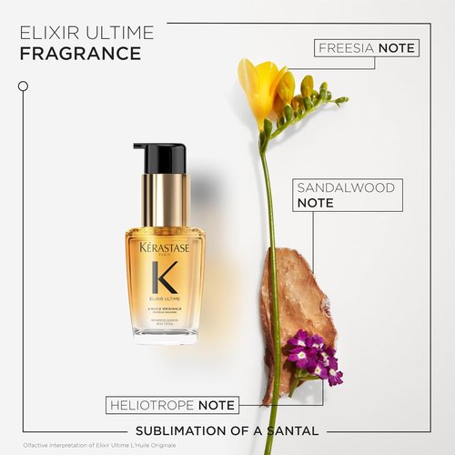 Kerastase Elixir Ultime Refillable Hair Oil - Hydrates, Smoothes Frizz & Adds Shine | Wild Camellia Infusion