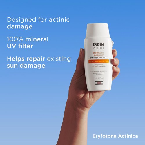 ISDIN Eryfotona Actinica SPF 50+ | Mineral Face Sunscreen with Zinc Oxide | No White Cast, Dermatologist Recommended