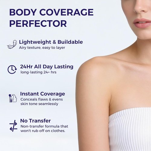 Regine Switzerland Body Coverage Perfector - 24Hr Long-Lasting Tattoo Concealer for Legs & Face | 2.5 oz, Light