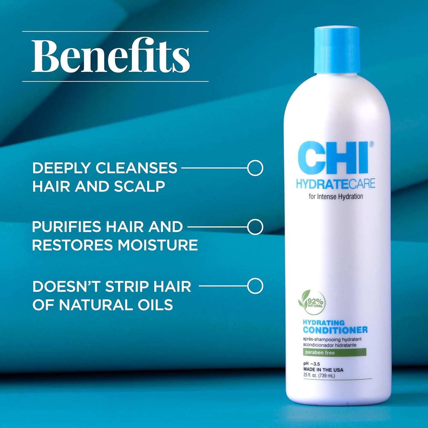 CHI CleanCare Clarifying Shampoo - Deep Cleansing Formula to Purify & Restore Moisture | 25 Oz