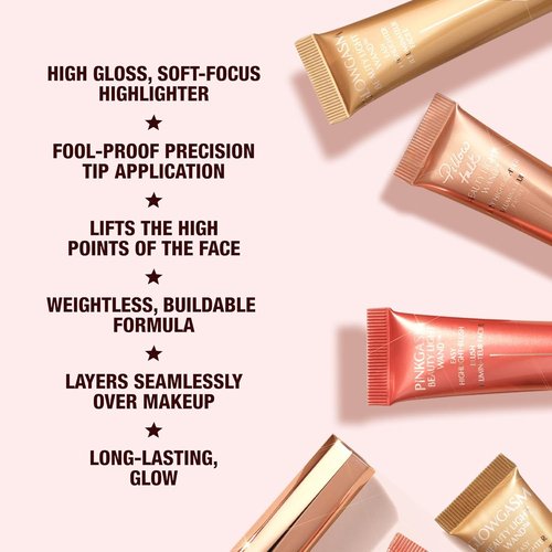Charlotte Tilbury Beauty Light Wand Liquid Highlighter - Soft-Focus Radiant Blush for Cheeks | Pearlescent Finish