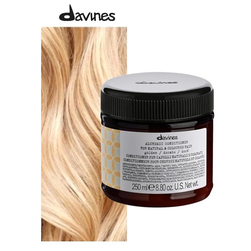 Davines Alchemic Conditioner - Color Depositing Cream for Golden Blonde & Honey Hair | Hydrates & Intensifies Warm Tones, 8.45 Fl Oz