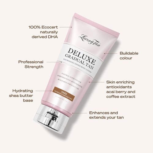 Loving Tan Deluxe Gradual Tan Lotion - Dark Natural Looking Self Tanner | 5.07 Fl Oz, Cruelty-Free