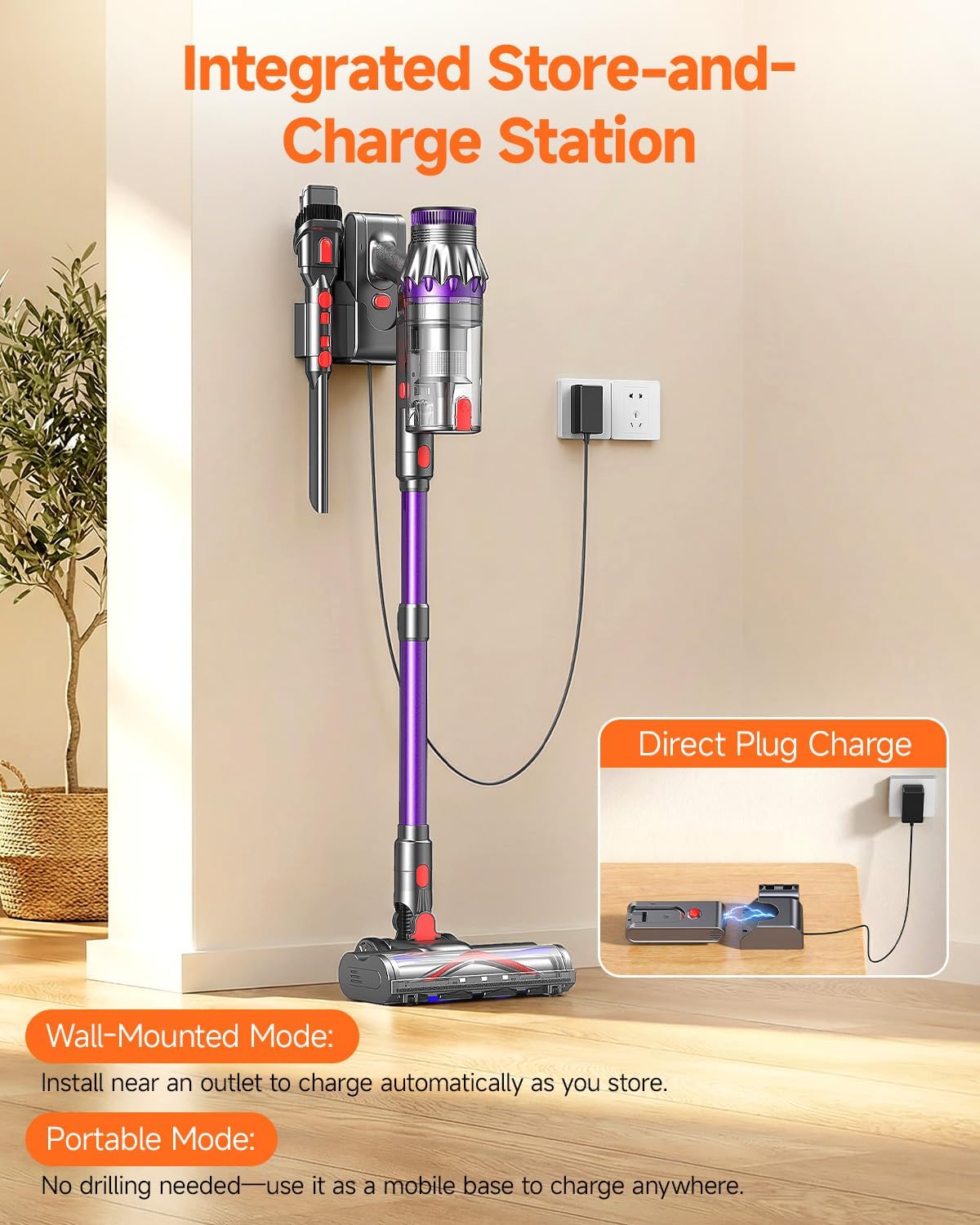 FEPPO Cordless Vacuum Cleaner - Powerful 70-Minute Runtime, Touch Screen, Self-Standing | Ideal for Hardwood Floors & Pet Hair