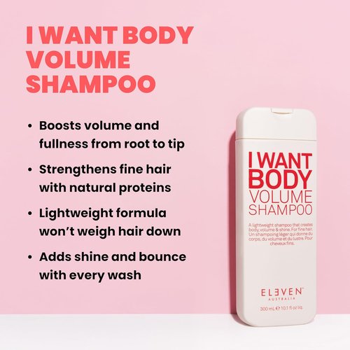 Eleven Australia I Want Body Volume Shampoo - Volumizing & Thickening Formula for Fine Hair | Sulfate-Free, Unisex