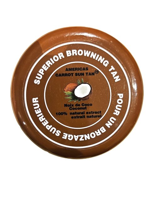 Americas Carrot Sun Tan Coconut - Fast tan accelerator with Coconut, Carrot & Henna - Deep Browning Cream, Moisturizing Tanning lotion for Beach or Sun Bed