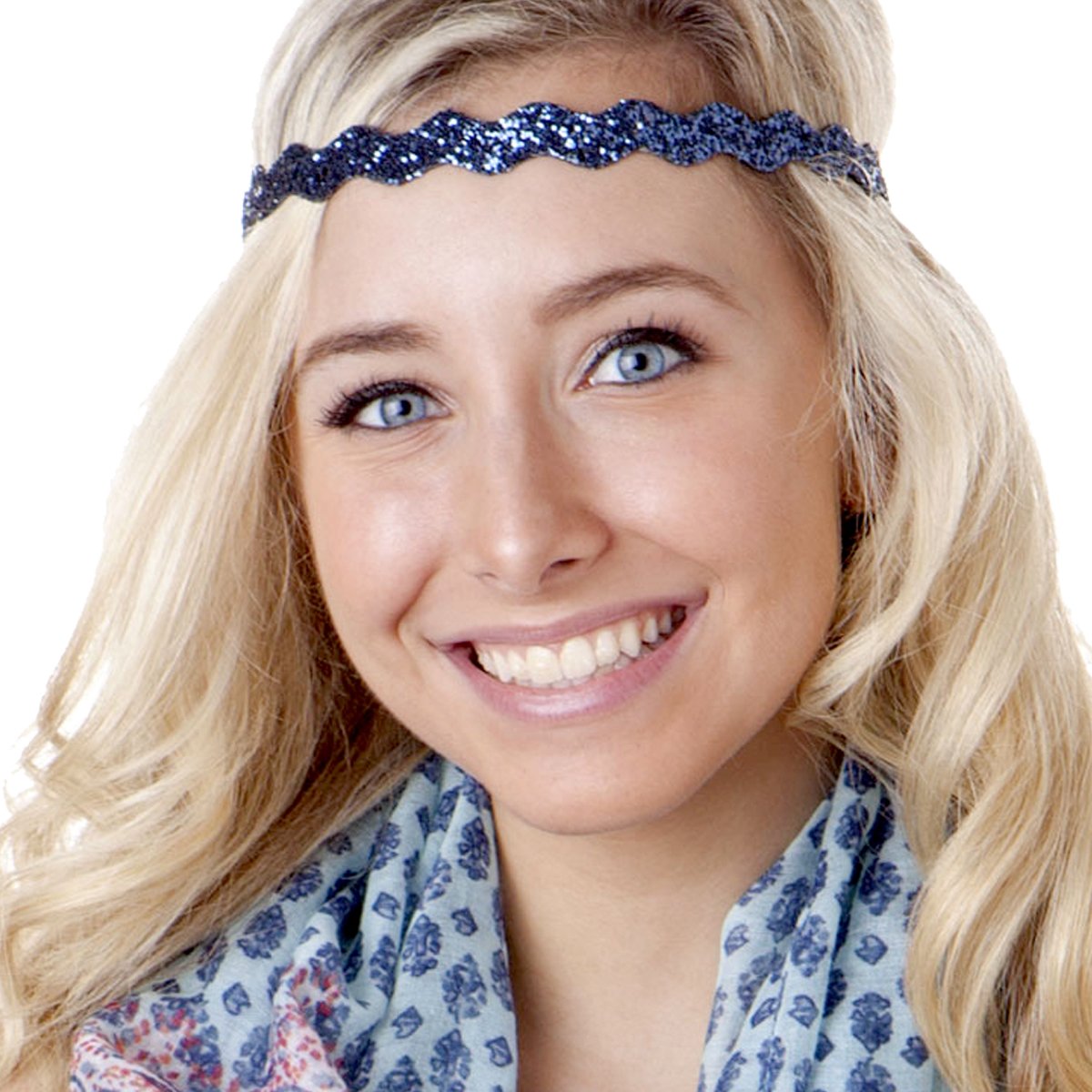 Hipsy Women's Adjustable Cute Fashion Hippie Headbands Hairband Gift Pack (Pink & Blue Aztec 1pk)