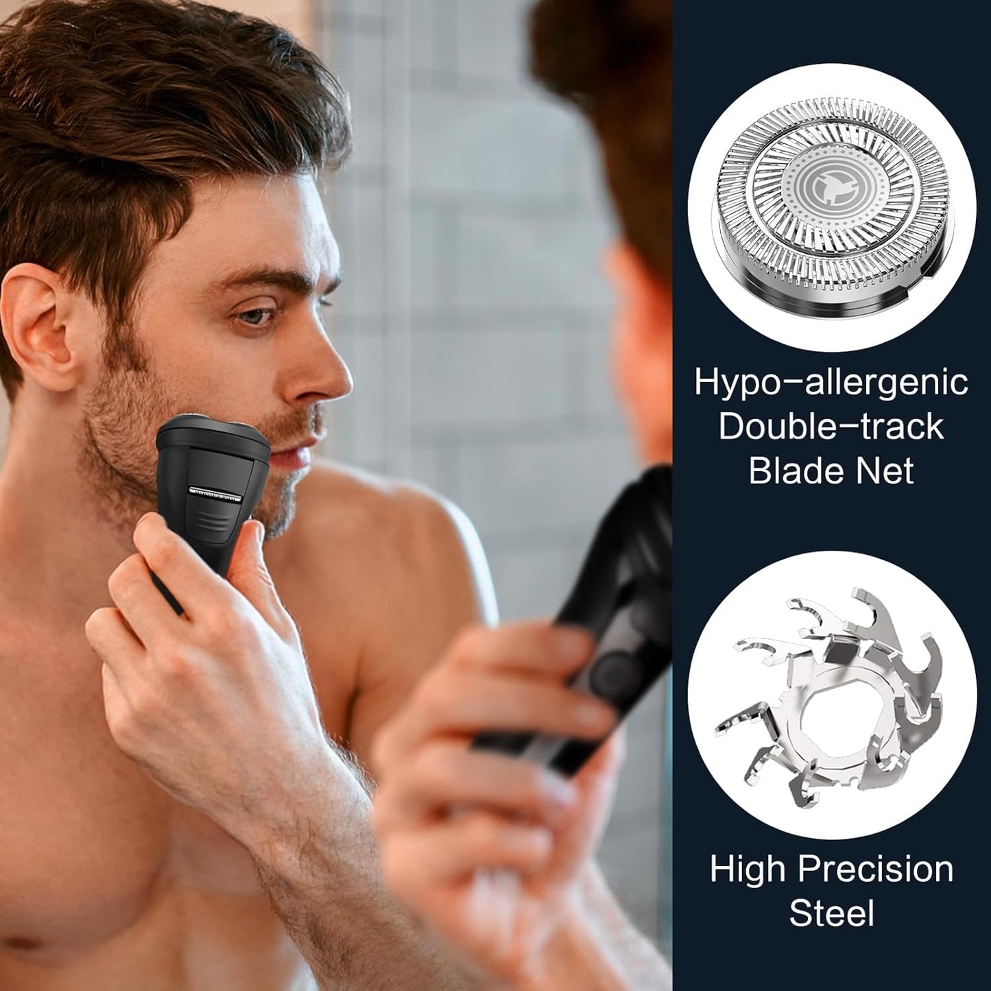 Skiennix Electric Razor - 2025 Rechargeable Shaver with USB Charging | Washable Design (Black)