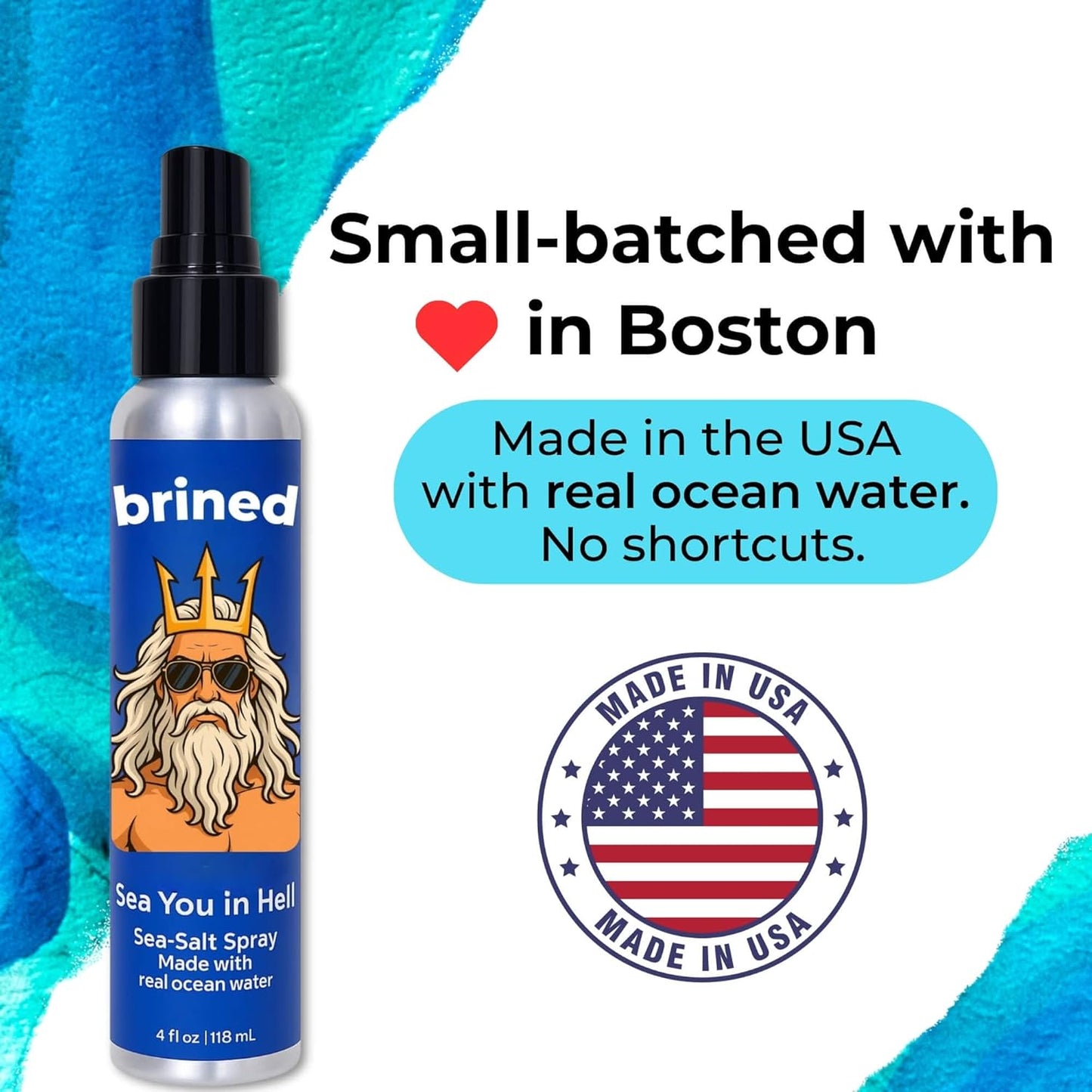 Sea Salt Spray for Hair by Real Ocean | Texturizing Beach Waves & Volume | Aloe, Kelp & Vitamin B5 | 4oz