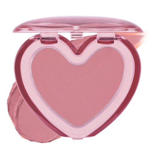 Lilybyred Luv Beam Sherbet Cheek - Heart-Shaped Korean Cream Blush, Lightweight & Buildable, 0.12 oz (07 Grape Topping)