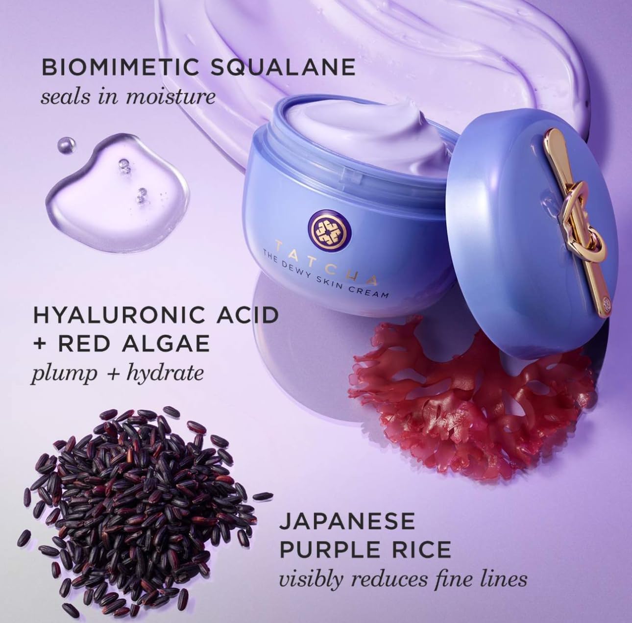 TATCHA Dewy Skin Cream - Hydrating Face Cream to Plump & Protect Dry/Combination Skin