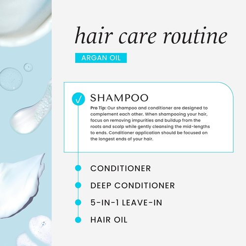 HASK Argan Oil Shampoo & Conditioner Set - Color Safe, Sulfate-Free, Cruelty-Free | 12oz Each