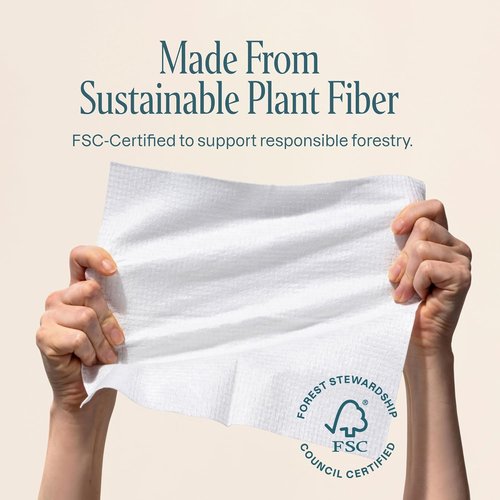 Cliganic Clean Face Towels - XL Disposable Ultra-Absorbent Hypoallergenic Makeup Remover Wipes | 50 Ct