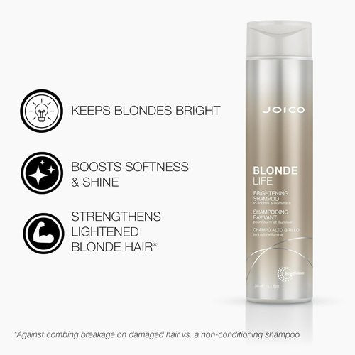 Joico Blonde Life Brightening Shampoo & Conditioner - Sulfate-Free Formula for Soft, Smooth Blonde Hair | Infused with Monoi & Tamanu Oil