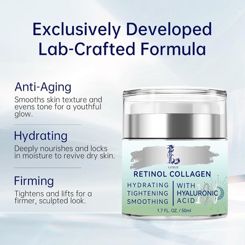 Regine Switzerland Retinol Firming Face & Neck Cream - Anti-Aging Moisturizer with Collagen & Hyaluronic Acid, 1.7 Fl Oz
