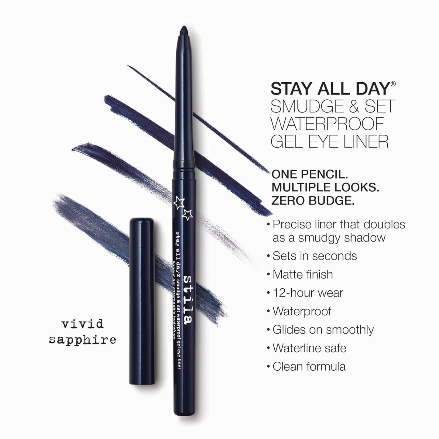 Stila Stay All Day® Waterproof Gel Eyeliner - Long-Wear Smudge-Proof Pencil for Tightlining & Smoky Eyes | 12-Hour Fade-Resistant Formula