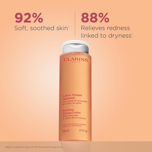 Clarins Soothing Toning Lotion - Softens & Hydrates Skin in 14 Days | Alcohol-Free with Camomile Extract