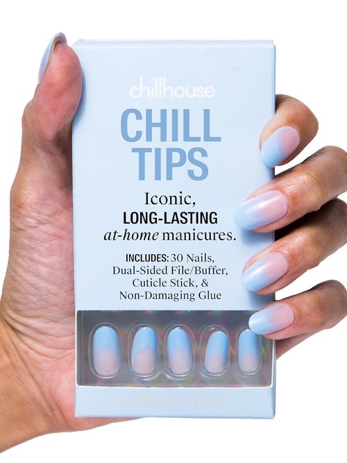 Chillhouse Chill Tips Press-On Nails Kit - Sugar Rush | 30 Shapes & Sizes, Dual-Sided Buffer, Glue